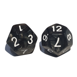 Black 12 sided dice