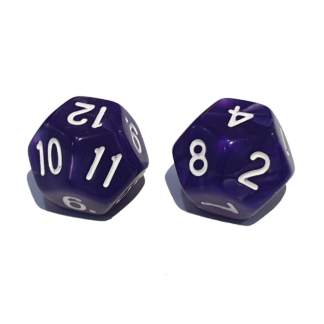 Purple 12 sided dice