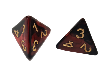 Red Black 4 Sided Dice